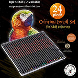 Black Widow Colored Pencils For Adults - 24 Coloring Pencils With Smooth Pigments - Best Color Pencil Set For Adult Coloring Books And Drawing.