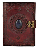 Leather Journal with Semi-Precious Stone & Buckle Closure Leather Diary Gift for Him Her