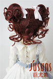 JD011 8-9'' 21-23cm Wine red Charming curl BJD Wigs 1/3 SD Synthetic Mohair Doll Wigs