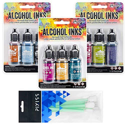 Ranger Tim Holtz Alcohol Inks Bundle 2, Farmers Market, Miners Lantern, Nature Walk, 8X Pixiss Ink Blending Tools