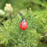 COSMOS Mini Wood Ladybugs Shaped Stickers Miniature Dollhouse Bonsai Fairy Garden Landscape Ladybugs Decor, 100 Pieces