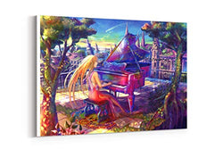 Piano Multicolor Anime Fuji Choko - Canvas Wall Art Gallery Wrapped 40"x26" - .75" Depth