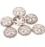 Cotowin Beautiful 15mm Silver Metal Flower Bead Caps for Jewelry Craft Making [Pack of 50]