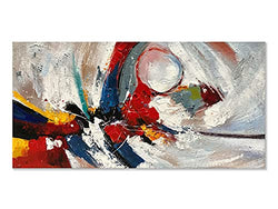 zoinart Hand Painted Oil Painting on Canvas 48 x 24 inch Abstract Framed Wall Art Modern Canvas Paintings Home Decor Large Red Artwork for Wall Decorations Ready to Hang