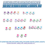 1680 Pieces A-Z Letter Beads (Even Quantity) , Acrylic 4x7mm Round Letter Beads Kits Alphabet Beads, Evil Eye Beads Heart Beads for Bracelets Necklaces DIY Jewelry Making Crafts (Colorful（1680pcs）)