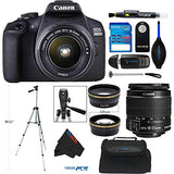 Canon EOS 2000D / Rebel T7 Digital SLR Camera w/ 18-55MM with EF-S 18-55mm f/3.5-5.6 DC III Lens (Black) + PixiBytes Advanced Accessory Bundle
