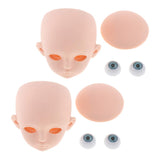 Injoyo 2 Sets 1/3 Doll Head Mold with Backplate Screw & Eyes Set for LUTS DOD SD DZ Dolls DIY Custom Cosplay Dolls Making and Repair