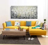 Yihui Arts Abstract Floral Oil Paintings on Canvas Extra Large 100% Hand Painted Modern Stretched Contemporary Wall Art Flowers Artwork for Living Room Home Decorations (30Wx60L)