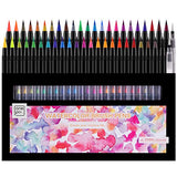 Watercolor Brush Pens, 48 Colors Paint Markers Pen with Flexible Nylon Brush Tips Drawing Coloring Calligraphy for Artists