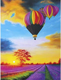 Q-DIRT PRO 5D Diamond Art Kits, DIY Diamond Paintings Kit Full Drill Crystal Rhinestone Pictures Arts Craft for Home Wall Decor 12" W x 16" L - Sunset Hot Air Balloon