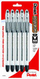 Pentel R.S.V.P. Ballpoint Pen, Medium Line, Black Ink, 5 Pack  (BK91BP5A)