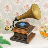 Odoria 1:12 Miniature Retro Vintage Phonograph/Gramophone Dollhouse Decoration Accessories