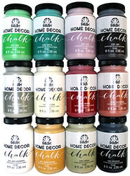 FolkArt Home Decor Chalk Finish Paint Set (8 Ounce), PROMO845 (12-Pack)