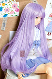1/6 6-7" 15-17cm Bjd Doll Hair Wig Long Straight Layer Roll Inside Tips Light Purple Styled