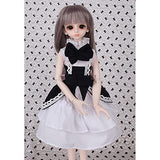 ZXCVBN BJD Doll Clothes Accesoires Cotton Cloth Material Black and White Dress for 1/4 BJD SD Dolls (Only Clothes Without Doll)