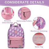 Backpack for Little Girls,VASCHY Preschool Backpacks for kindergarten with Chest Strap Pink Unicorn