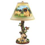 Pug Table Lamp with Linda Picken Art and Sculpted Base by The Bradford Exchange