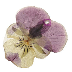 Jili Online Pansy Epoxy Resin Real Dried Flower Pendant Charms for Jewelry Making DIY Necklace