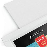 Arteza Canvas Panels 10x10 Inch, White Blank Pack of 14, 100% Cotton, 12.3 oz Primed, 7 oz Unprimed, Acid-Free, for Acrylic & Oil Painting, Professional Artists, Hobby Painters & Beginners