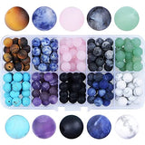 FYGEM Natural Stone Beads 300pcs Mixed 6MM Round Genuine Real Beading Loose Gemstone Hole Size 1mm DIY Charm Smooth Beads for Bracelet Necklace Earrings Jewelry Making (Matte Stones Mix 300pcs, 6MM)