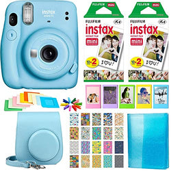 Fujifilm Instax Mini 11 Instant Camera - Sky Blue (16654762) 2X Fujifilm Instax Mini Twin Pack Instant Film (40 Sheets) + Protective Case + Photo Album - Instax Mini 11 Accessory Gift Bundle