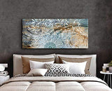Sense Of Art| Boho Mandala Swirls| Wall art for bedroom| Large canvas wall art| Bohemian wall decor| Art wall decor| Mandala Wall Art| Framed boho wall art (Blue Orange, 42x19)