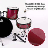 22inch 5 Piece Adults Drum Set, Les Ailes de la Voix Complete Full Size Adult¡¯s Drum Set Cymbal Child Kit with Stool Sticks Red