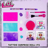 L.O.L. Surprise! Tattoo Roll-Its by Horizon Group USA.Kit Includes 38 Surprise Tattoos, 5 Mini Tattoos.Body Art Markers, Body Glue, Stencils,Body Gemstones,Glitter, Cosmetic Brushes & More