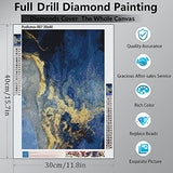 Pudiceva Diamond Painting Kits for Adult,Diamond Art for Adults, Full Drill Round Crystal Gem 5D Dimond Painting Kit for Home Wall Decoration (12x 16 inch),Marble Blue01