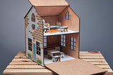 Dollhouse with furniture, eco-friendly, wooden toy, 3d puzzles