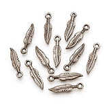 Darice Jewelry Making Charms Plastic Feather Antique Silver 3/4in. (6 Pack) 1914 62 Bundle with 1