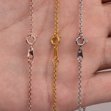 EXWEUP 3Pcs 1.5mm Cable Chain Gold Plated、Rose Gold Plated and Silver Plated Necklace DIY Chain