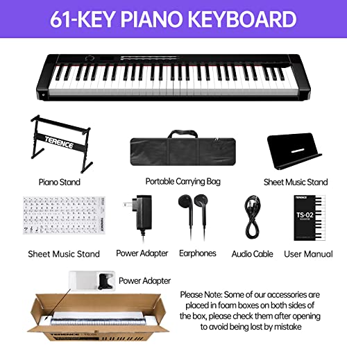 Track 7 61 Key Keyboard Piano,Folding Piano Keyboard,Semi Weighted