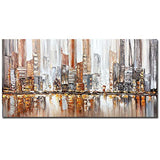 Tiancheng Art, 24x48 Inch Modern Abstract art 100% Hand Painted Canvas Oil Painting Acrylic Wall Art Living room Kitchen Bathroom Wall Decoration