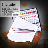 Acrylic Paint Set - 24 Color Art Kit Comes Complete with Paint Tubes, Brushes, Canvas, and Palette - Acrylics are for Beginners, Students and Professionals - Great