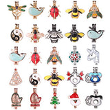 20pcs Mixed New Enamel Crystal Set Process Potted Style Pearl Bead Cage Pendant Essential Oil Scent