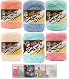 Lily Sugar n' Cream Variety Assortment 6 Pack Bundle 100% Cotton Medium 4 Worsted with 4 Patterns (Asst 62)