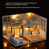 Zerodis DIY Dollhouse Kit,1:24 Scale Miniature Modern Loft Apartment Building Model Wooden House Assembling Kits Christmas Birthday Gifts for Boys Girls