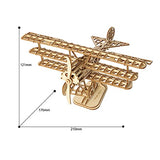 Rolife Build Your Own 3D Wooden Assembly Puzzle Wood Craft Kit Bi-Plane Model,Gifts for Kids and Adults