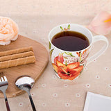 Coffee Mug, Tea Mugs Set, Fine Porcelain Floral Design, Set of 4