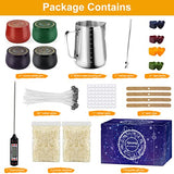 Candle Making Kit for Beginners, DIY Starter Candle Making by Yourself, Candle Soy Wax Kit with Wax Melting Pot, Beeswax, Wicks, Candle Tins, Thermometer, Candles Art Craft Supplies for Adults