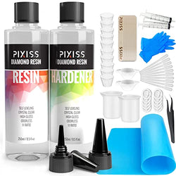 Epoxy Resin Kit Epoxy Resin Molds Silicone Kit Bundle | Pixiss Easy Mix 1:1 (17-Ounce Kit) | Epoxy Resin Mixing Cups and Supplies for Tumblers, Jewelry Resin, Molds, Crafting Resin Kit