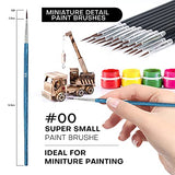 Fine Paint Brushes Set,BICKSILE 60Pcs Size 00# Miniature Paint Brushes, Detail Paint Brush Kit Art Painting Supplies for Acrylic Oil Watercolor, Face Nail Art and Micro Detailing Hobby Painting