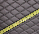 Vinyl Grain Texture Quilted Foam GRAY Fabric 2" x 3" Diamond With 3/8" Foam Backing Upholstery /