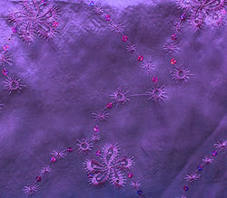 Taffeta Floral Sequin Alliums Fabric 52" Wide Sold By The Yard (PURPLE)