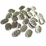 Heather's cf 216 Pieces Silver Tone Made with Love Elliptical rectangle Beads DIY Charms Pendants