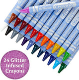 Crayons 24 Count + Glitter Crayons 24 Count + Pearl Crayons 24 Count + 5 Assorted Colors Sticky Tabs - sparkle crayons, special effects crayons, crayons for kids ages 4-8
