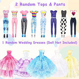 BNUZEIYI 85PCS Doll Clothes and Accessories with Doll Closet for 11.5 Inch Doll - Fashion Design Doll Set Including Wedding Dress Fashion Dresses Outfits Tops and Pants Shoes Hangers Bags for Girls