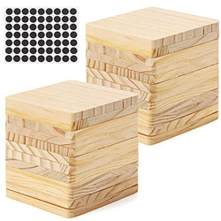 36 Pack Unfinished Wood Coasters, GOH DODD 4 Inch Square Blank Wooden Coasters Crafts Coasters for DIY Architectural Models Drawing Painting Wood Engraving Wood Burning Laser Scroll Sawing