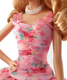 Barbie Collector: Birthday Wishes Doll with Blonde Hair, 11.5-Inch, Wearing Floral Gown, with Doll Stand and Certificate of Authenticity, Makes A Great Gift for 6 Year Olds and Up